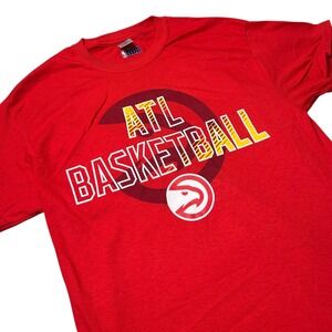 NEW NBA Atlanta Hawks T-Shirt Mens Size M Red ATL Basketball Graphic Tee‎